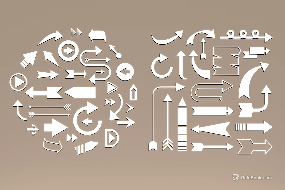 Wall Decor With A Variety Of Arrow Shapes For Interiors 3d model 