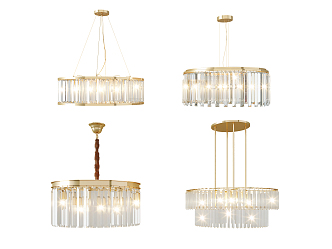 Modern crystal chandelier 3d model