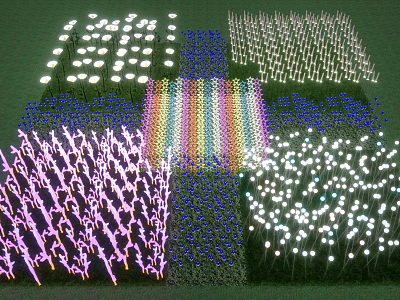 Vibrant Colorful Decorative Lights Arranged In Diverse Patterns For Outdoor Use 3d model