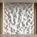 Modern Interior Design With Decorative Geometric Textured Wall And Wooden Panels