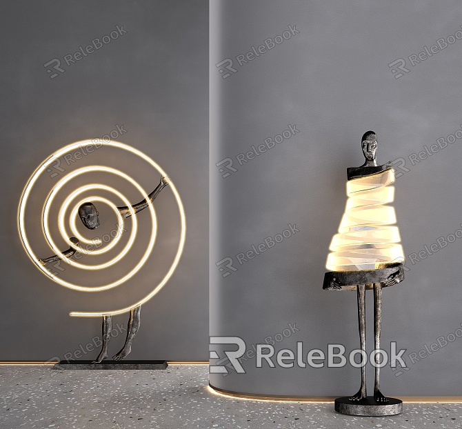 Post-modern special-shaped floor lamp figure sculpture floor lamp model