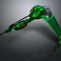 Futuristic Green Spaceship With Extended Solar Panels And Cosmic Exploration Design