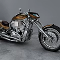 Stylish Custom Motorcycle Design With Brown Leather Seat Chrome Engine And Large Wheels
