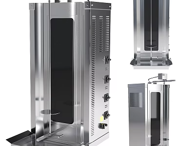 Durable Stainless Steel Vertical Electric Grill Commercial Kitchen Appliance With Removable Drip Tray 3d model