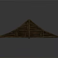Wooden Roof Structure With Triangle Design And Square Base Model