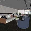 Modern Office Interior Design With Sofa Chairs Lighting And Spacious Layout 3d model