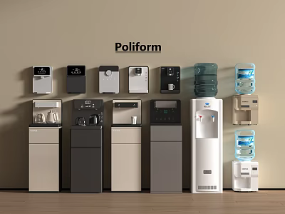 Poliform Modern Kitchen Appliances Featuring Water Dispensers Coffee Machines And Different Styles 3d model