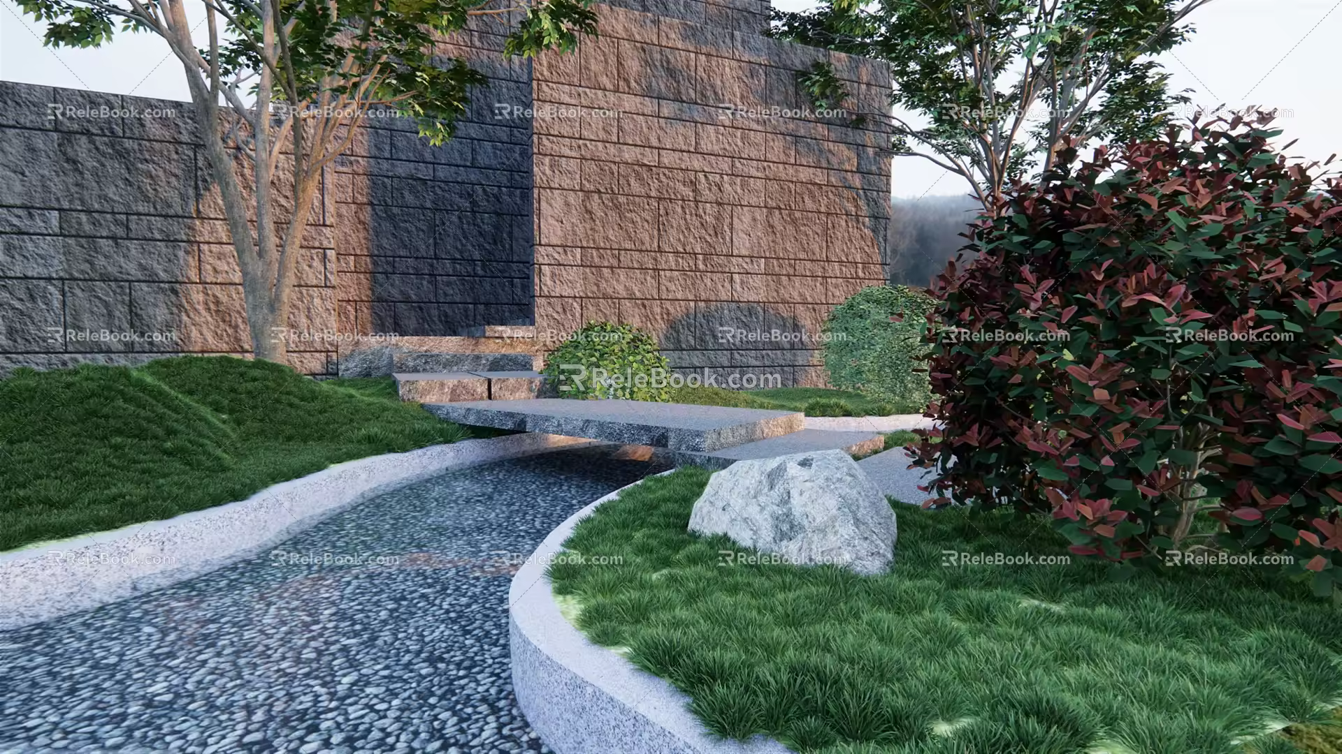 Modern Bridge Stone Bridge Tingbu Stone 3d model
