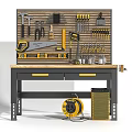 Modern tool table hardware tool wall tool counter combination woodworking carpenter tool table console logging chainsaw motor tool combination 3d model