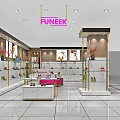FUNEEK Shoe Store Modern Interior With Display Shelves And Shoe Showcases
