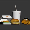 Delicious Chicken Burger With Crispy Fries And Cold Soda Drink