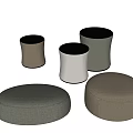baxter sofa stool fabric stool seat cushion 3d model