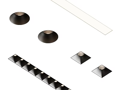 Various Types of Downlights and Spotlights for Modern Home Lighting Solutions 3d model