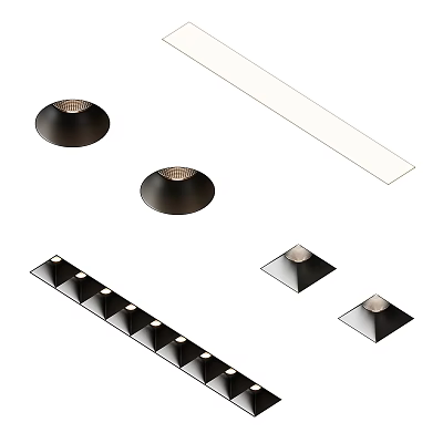 Various Types of Downlights and Spotlights for Modern Home Lighting Solutions 3d model