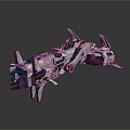 Futuristic Sci Fi Spaceship Model With Detailed Mechanical Structure And White Red Gray Exterior