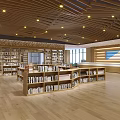School Library With Wooden Ceiling Bookshelves Natural Light And Spacious Reading Area