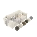 Cozy Sofa Set With Striped Pillows Knitted Blanket And Multiple Color Options