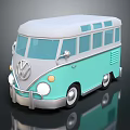 Modern bus minibus minivan driverless bus school bus 3d model