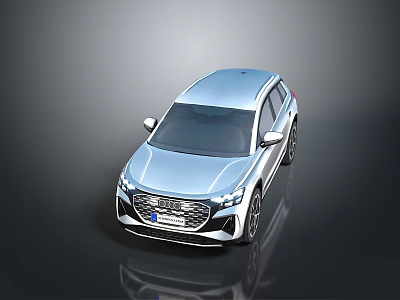 Audi Silver SUV With Modern Sleek Design LED Headlights And Reflective Body 3d model