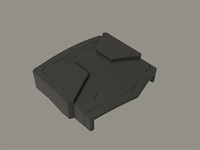 Black 3D Geometric Mechanical Housing Component With Protrusions And Indentations 3d model