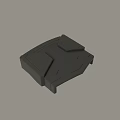 Black 3D Geometric Mechanical Housing Component With Protrusions And Indentations 3d model