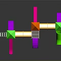 Colorful Kids Playground Building Structure With Green Orange Yellow Slides Towers Pipes