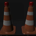 Practical Road Facilities With Orange Traffic Cones Red Top Caps And White Reflective Stripes
