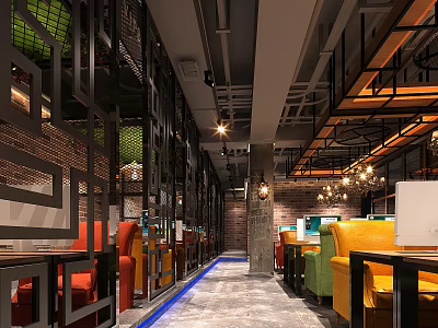 INDUSTRIAL LOFT Cafe 3d model