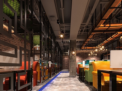 INDUSTRIAL LOFT Cafe 3d model