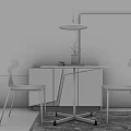 Modern Table and Chair Combination Dining Table and Chair 3d model