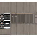 Modern Wooden Wine Cabinet With Built in Storage for Wine Bottles and Glass Rack