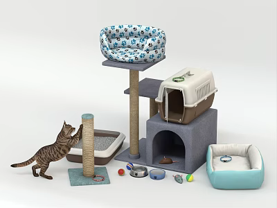 Modern cat climbing frame 3d model