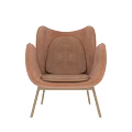 Modern High Back Soft Upholstered Leisure Armchair With Sturdy Wooden Legs For Cozy Home Relaxation