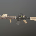 Tactical Military Style Rifle With Scope Rail System Magazine And Grip For Combat Use