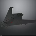 Aerospace Stealth Vehicle With Gray Airframe Red Markings Cockpit And Flying Wing Structure