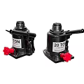 Industrial Equipment Two Black 20 Ton Hydraulic Jacks With Red Knobs