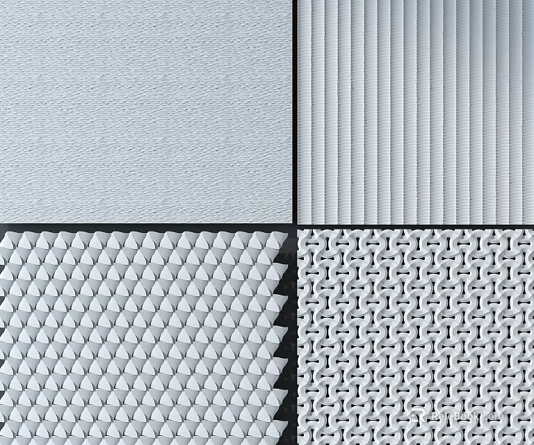Decorative Wall Surfaces With Various Textures And Patterns For Interior Design 3d model 