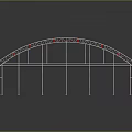 Steel Structure Building Frame With Arched Roof And Support Beams Design