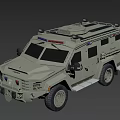 Tactical Utility Vehicle With Reinforced Body Roof Lights And Large Tires