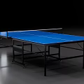 Sports Equipment Blue Ping Pong Table With Black Frame And Movable Wheels