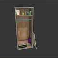Wooden Storage Cabinet With Shelves Clothes Rail Drawer And Small Items