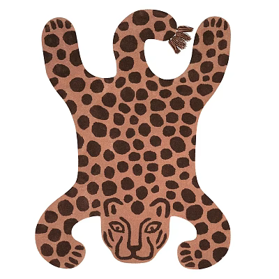 Leopard Print Animal Shaped Decorative Wall Hanging With Brown Black Pattern And Tassel 3d model
