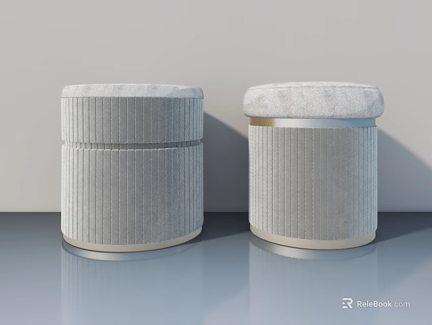 Modern Gray Swing Door With Vertical Striped Pattern And Metal Frame Detail Design 3d model 