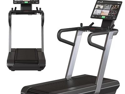 Modern Treadmill Fitness Equipment With Large Digital Screen And Stable Structure 3d model