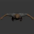 3D Model Game and Movie Character Wearing Long Sleeved Shirt Apron Boots with Arms Outstretched