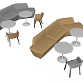 Leisure sofa in public area 3d model