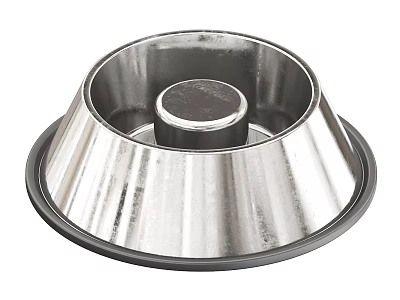 Stainless Steel Pet Bowl With Non Slip Base Round Shape And Smooth Interior 3d model