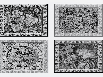 European-style high-grade black and white gray art pattern carpet model