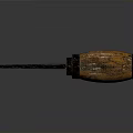 Classic Old-Fashioned Screwdriver With Wooden Handle And Worn Metal Shaft