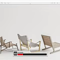 Minimalist Modern Leisure Chairs in Various Styles with Woven Seats Wooden Frames and Neutral Tones